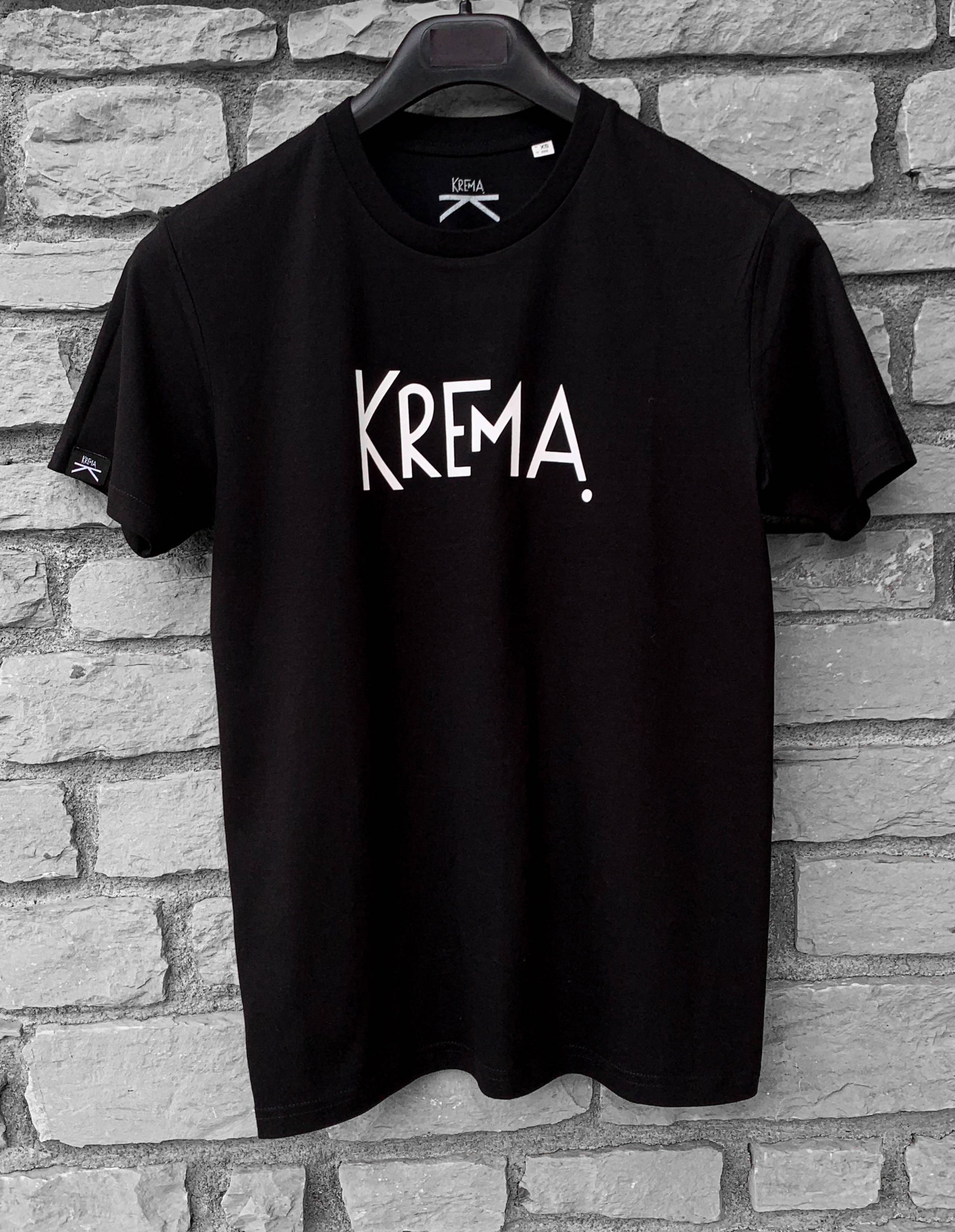 CAMISETA KREMA NEGRO SERIGRAFIADO BLANCO