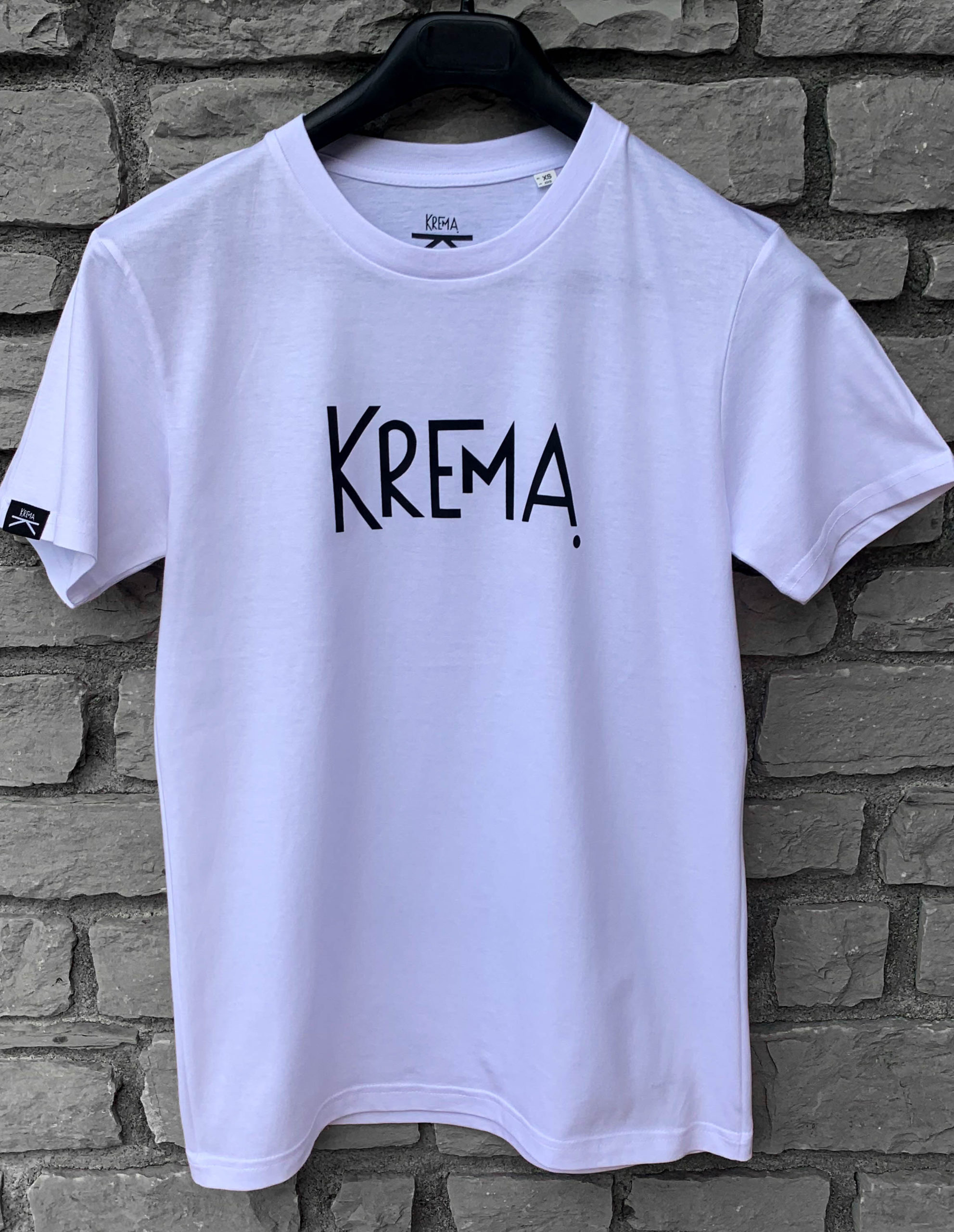 CAMISETA KREMA BLANCO SERIGRAFIADO NEGRO