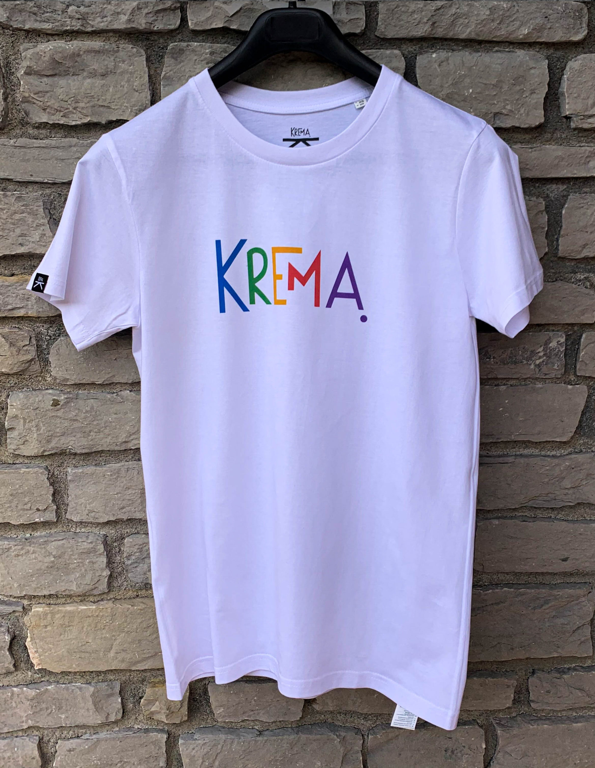 CAMISETA KREMA BLANCO SERIGRAFIADO COLOR