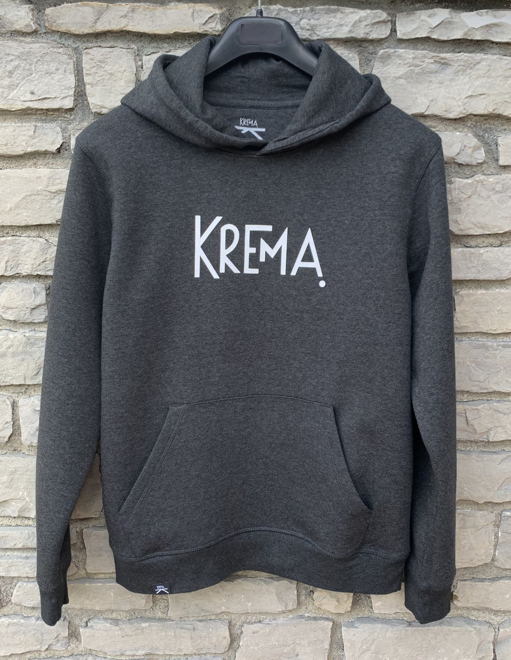 SUDADERA KREMA GRIS SERIGRAFIADO BLANCO