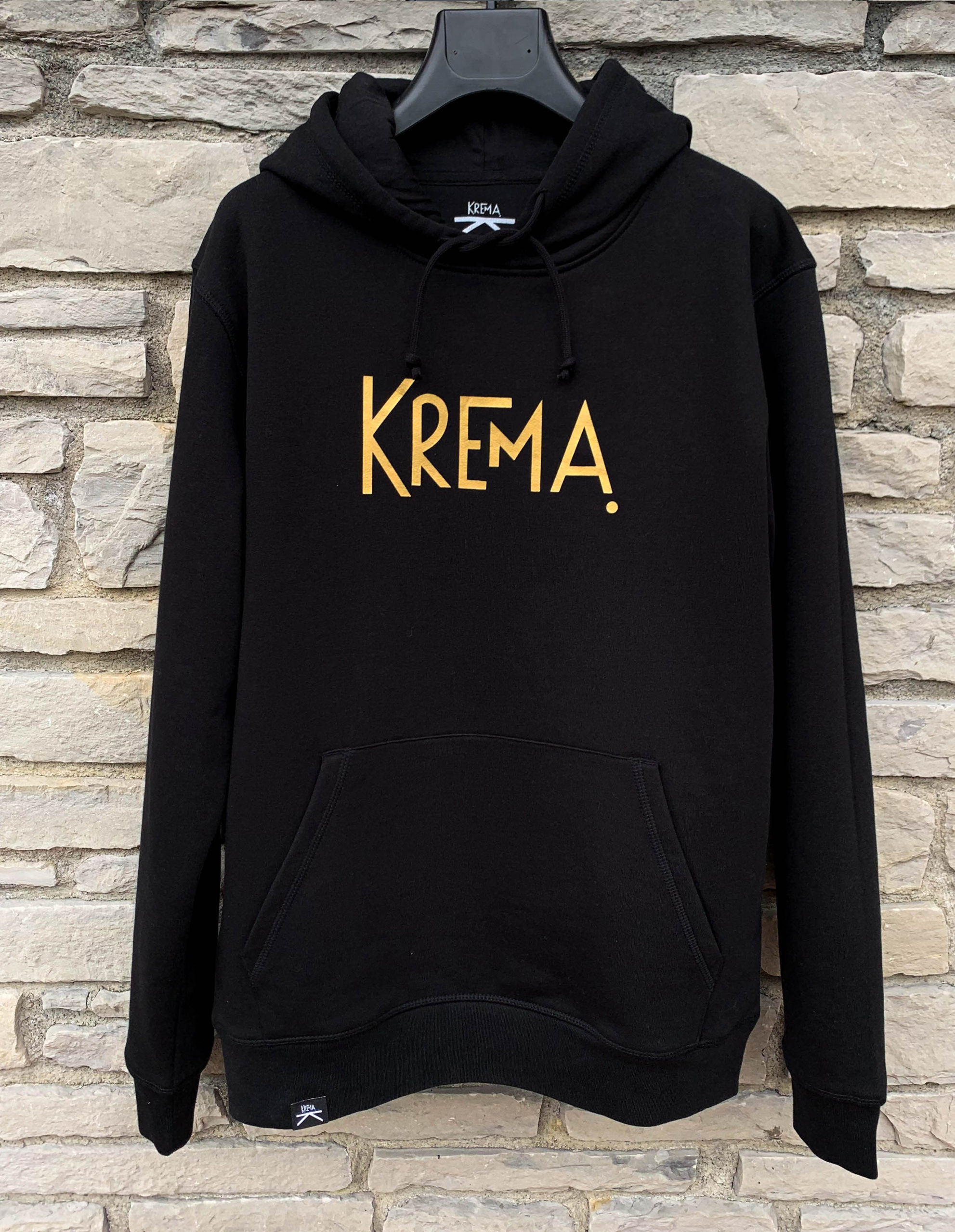 SUDADERA KREMA NEGRO SERIGRAFIADO OCRE